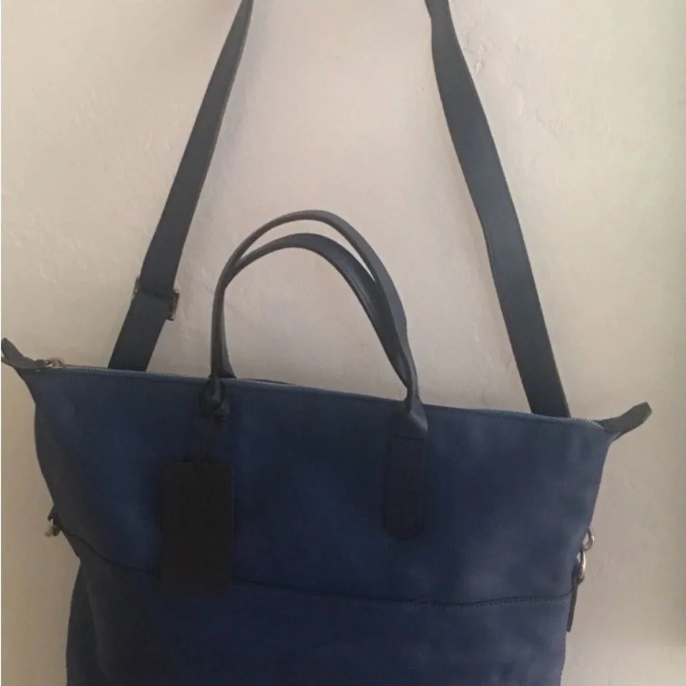 NEW Laptop Ben Minkoff heath royal Leather Messenger Bag tote crossbody